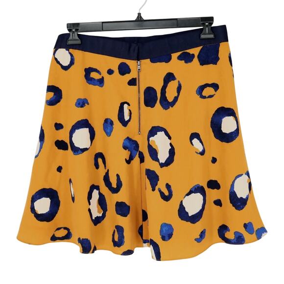Phillip Lim 3.1 Target Skirt Womens 14 Orange Navy Blue Lined Flare Knee Length - Picture 2 of 10